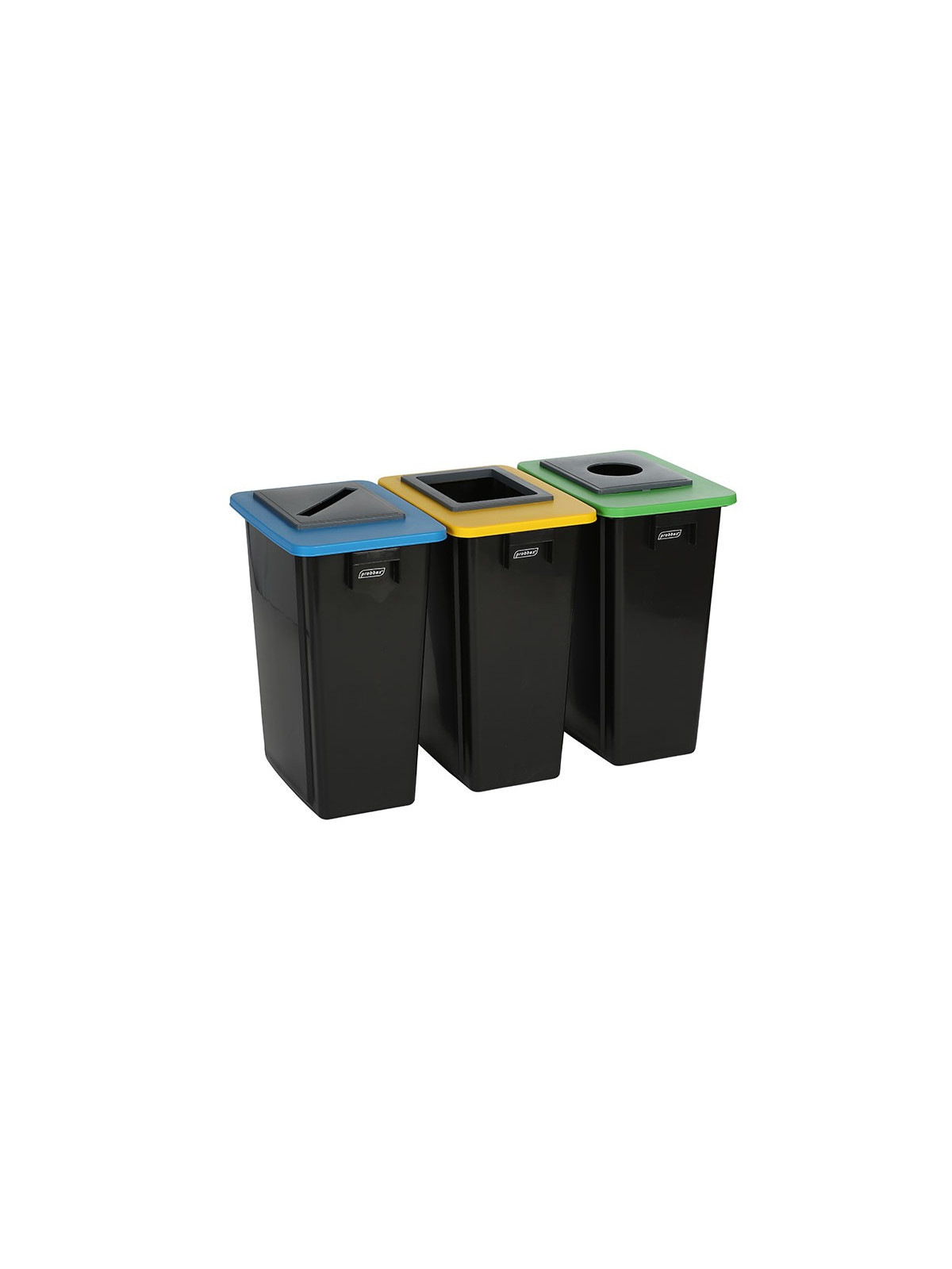 KIT 3 CONTENEURS DE TRI 60 L CORBEILLE JAUNE, BLEUE, VERT