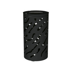CORBEILLE EXTERIEURE JUSSAC SANS SEAU POUBELLE DE VILLE NOIR