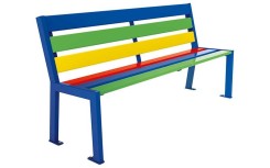 BANC CAMILLE MULTICOLORE PRIMAIRE POUR ENFANT 
BANC EXTÉRIEUR POUR PARC ÉCOLE ESPACE PUBLIC POUR ENFANT