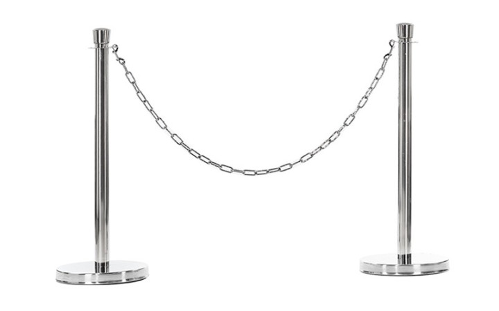 KIT POTEAUX INOX ET CHAINE ACIER