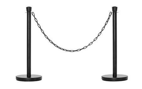 KIT POTEAUX NOIRS ET CHAINE ACIER