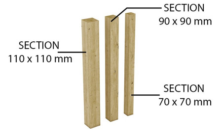 POTEAU CARRE EN BOIS 70 x 70 mm