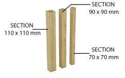 POTEAU CARRE EN BOIS 70 x 70 mm