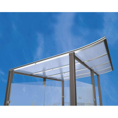 ABRI FUMEUR EXTENSO L. 2500 mm AVEC FACADE AVANT 
AMENAGEMENT URBAIN EXTÉRIEUR