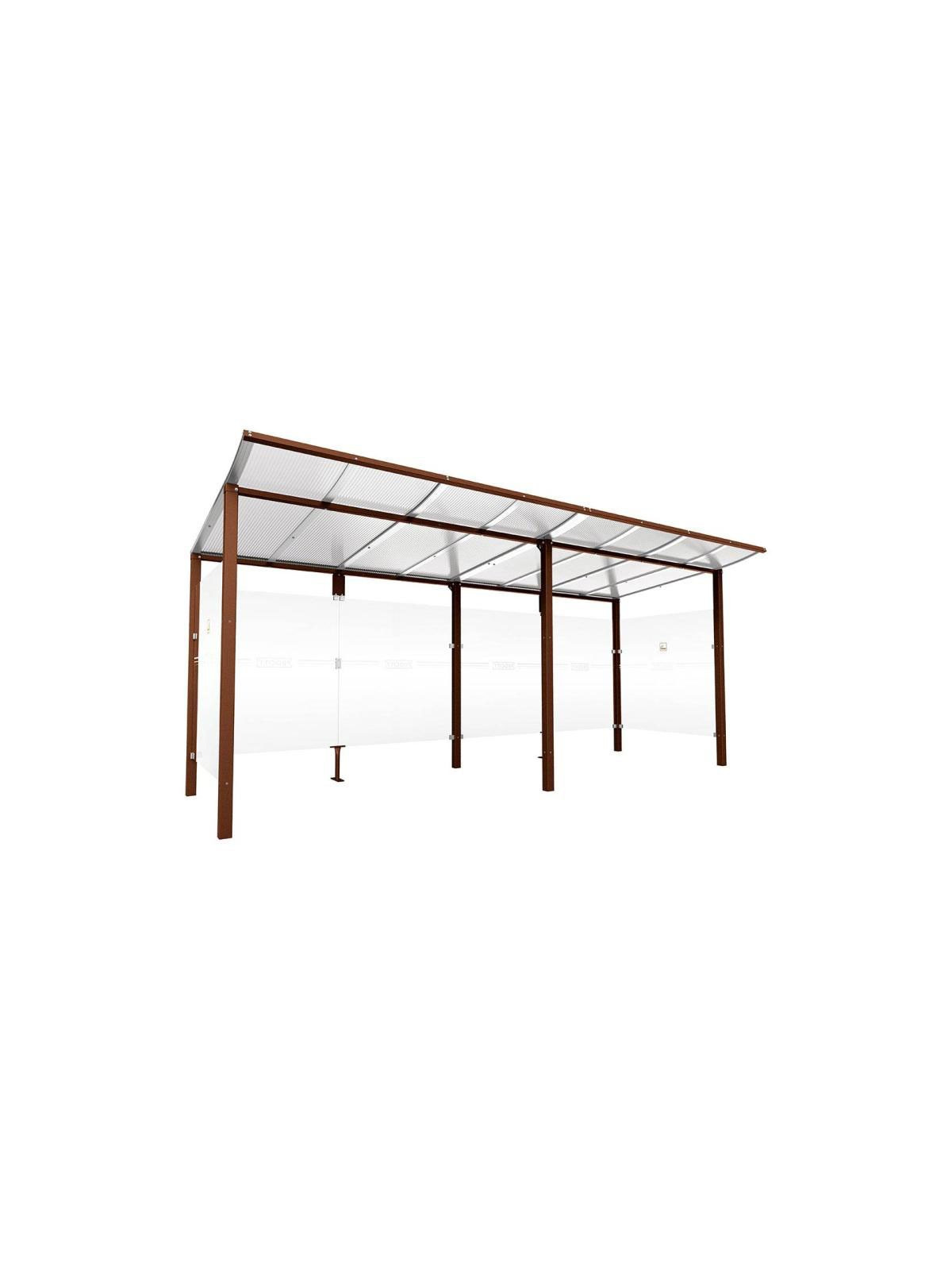 ABRI FUMEUR EXTENSO L. 5000 mm SANS FACADE AVANT - CORTEN
ÉQUIPEMENT EXTÉRIEUR POUR ENTREPRISE