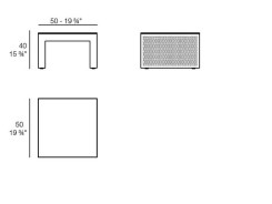 TABLE BASSE FACTORY MOBILIER ARCHITECTE DESIGN - DIMENSIONS - L. 500 x l. 500 x H. 400 mm