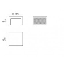 TABLE BASSE FACTORY MOBILIER ARCHITECTE DESIGN - DIMENSIONS - L. 500 x l. 500 x H. 400 mm
