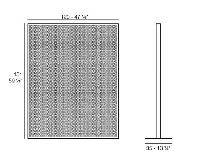 SÉPARATEUR D'ESPACE FACTORY AMENAGEMENT MODERNE EXTÉRIEUR ALUMINIUM - DIMENSIONS
