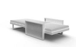 TRANSAT FACTORY CHAISE LONGUE MODERNE DESIGN D'ARCHITECTE - BLANC