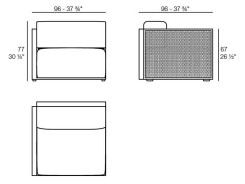 CANAPE FACTORY DESIGN ET MODERNE MODULE A - DIMENSIONS