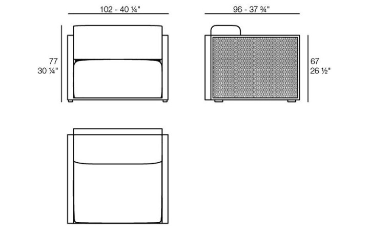 FAUTEUIL FACTORY MOBILIER DE REPOS MODERNE ET DESIGN - DIMENSIONS