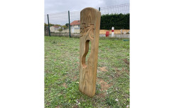 Appui vélo CAMPI bois stationnement exterieur vélo dans collectivité