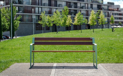 BANC OSTRA EN BOIS EXOTIQUE ESPACE PUBLIC EXTÉRIEUR