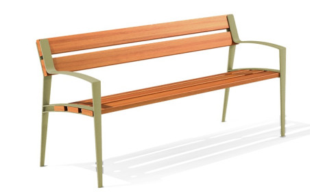 BANC OSTRA EN BOIS EXOTIQUE ESPACE PUBLIC EXTÉRIEUR