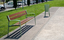 BANC OSTRA EN BOIS EXOTIQUE ESPACE PUBLIC EXTÉRIEUR