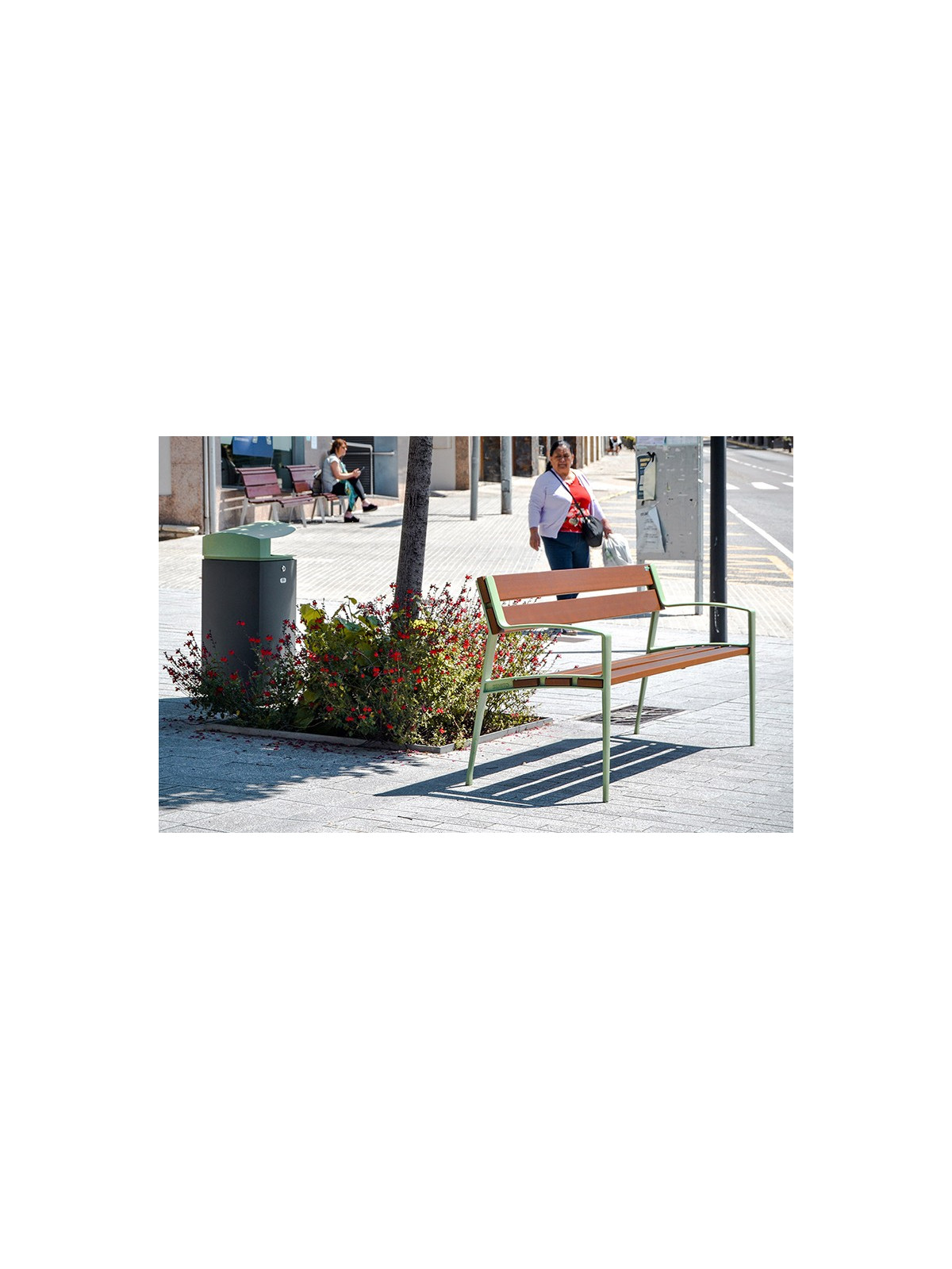 BANC OSTRA EN BOIS EXOTIQUE ESPACE PUBLIC EXTÉRIEUR