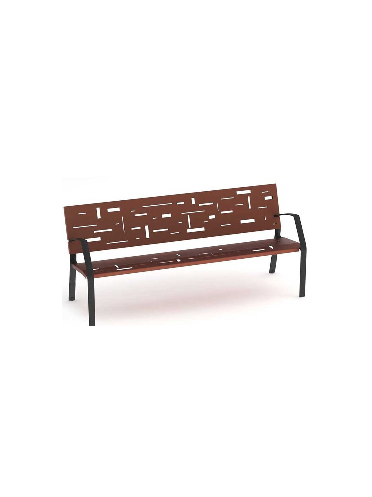 BANC ACIER FONTE DESIGN FOREL ASPECT CORTEN