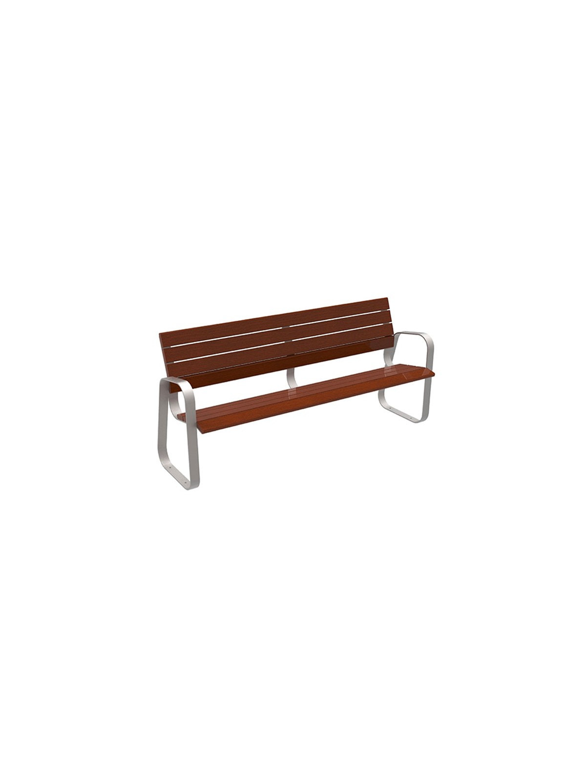 BANC FREHEL EN BOIS ET ACIER ESPACE PUBLIC URBAIN