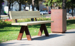 BANC ALES ACIER CORTEN BOIS
BANC EXTÉRIEUR URBAIN ESPACE PUBLIC