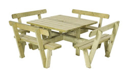 TABLE DE PIQUE NIQUE CARRÉE EN BOIS GUERIN AVEC DOSSIER
TABLE EN BOIS NATURELLE AVEC BANC POUR ESPACE PUBLIC