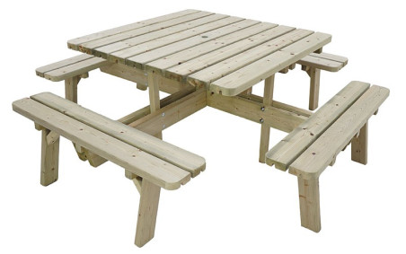 TABLE CARRÉE GUERIN
TABLE DE PIQUE NIQUE EN BOIS 8 PLACES