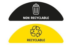 LOT DE 2 STICKERS POUR CORBEILLE DE TRI TULIPE