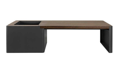 BANC ÉQUIPÉ D UNE JARDINIÈRE
MOBILIER URBAIN ACIER ET BOIS