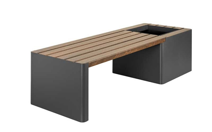 BANC ÉQUIPÉ D UNE JARDINIÈRE
MOBILIER URBAIN ACIER ET BOIS