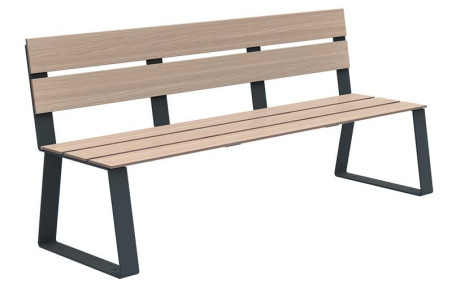 Banc Compact HANKO en HPL | Pieds et Renforts en Acier Galvanisé