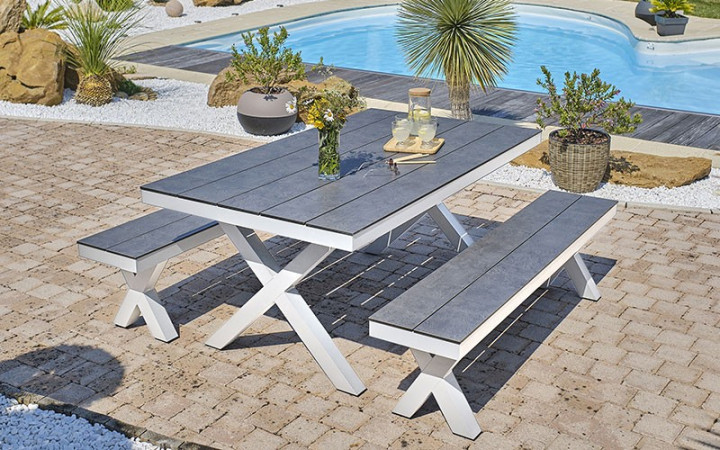 TABLE DE PIQUE NIQUE CISNA
TABLE DESIGN EXTERIEUR POUR JARDIN ET TERRASSE