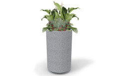 Pot de fleur rond SENEB béton, jardinière moderne fleurissement urbain