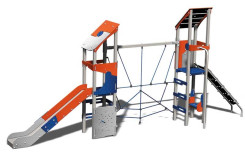 STRUCTURE DE JEUX POUR ENFANT EN PLEIN AIR METROPOLIS - 2 TOURS AVEC TOIT