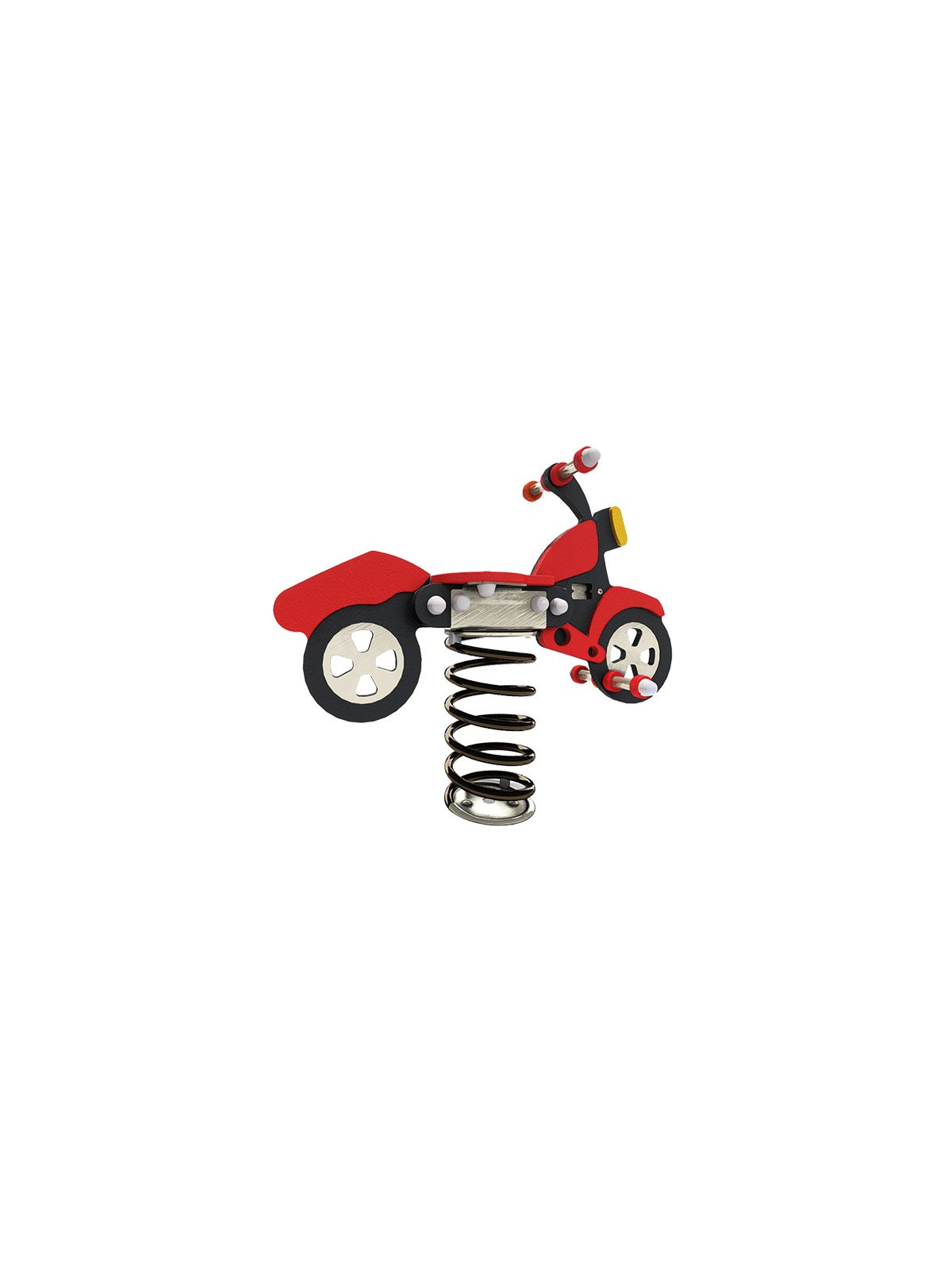 JEU SUR RESSORT POUR ENFANT EN ACIER ET HDPE
MOTO SUR RESSORT POUR JARDIN ET PARC PUBLIC
