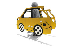 Voiture sur ressort extérieure, jeu ressort en HDPE pour aire de jeux