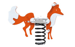 JEU RESSORT RENARD 1 PLACE EN HDPE ET ACIER
ANIMAUX SUR RESSORT POUR AIRE DE JEUX