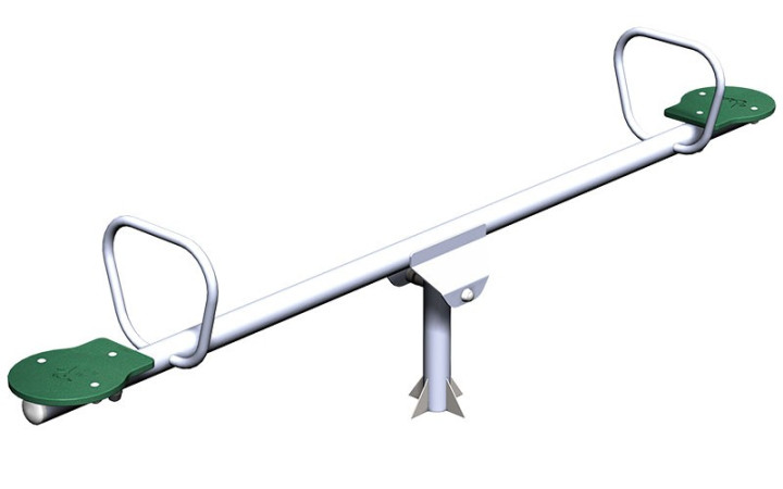 Balançoire horizontale en inox et HDPE 2 places, trébuchet à bascule