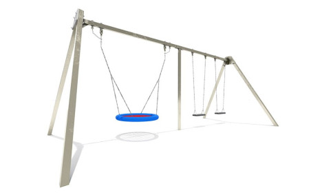 BALANÇOIRE MIXTE AVEC UN SIÈGE NID ET DEUX SIÈGES STANDARD