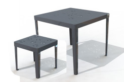 TABLE CARRE COLOR + TABOURET COLOR