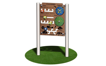 PANNEAU LUDIQUE EXTÉRIEUR CALENDRIER
PANNEAU DE MANIPULATION POUR AIRE DE JEUX