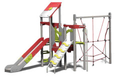 STRUCTURE DE JEUX POUR ENFANT AIRE DE JEUX EXTERIEUR METROPOLIS 2 TOURS DONT 1 SANS TOI