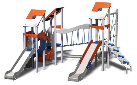 STRUCTURE EN HDPE ET INOX METROPOLIS 3 TOURS POUR AIRE DE JEUX EXTÉRIEURE DES COLLECTIVITÉS