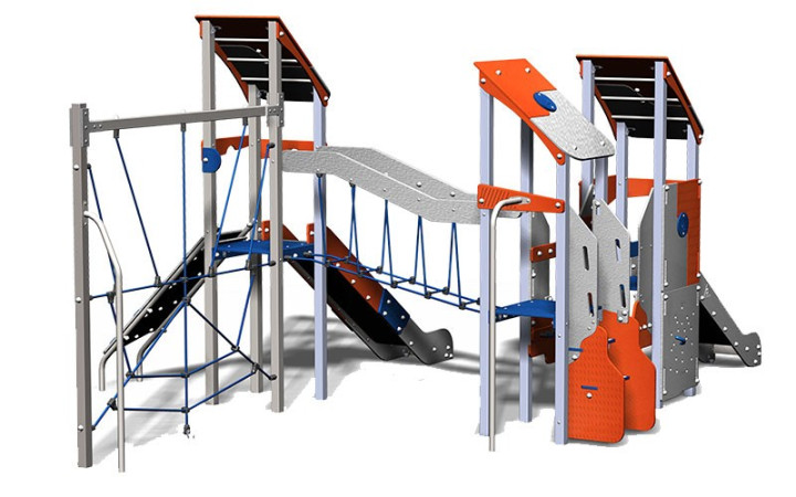 STRUCTURE EN HDPE ET INOX METROPOLIS 3 TOURS POUR AIRE DE JEUX EXTÉRIEURE DES COLLECTIVITÉS