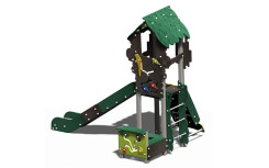 JEUX MULTIPLE EN HDPE ET INOX MOWGLI 1 TOUR AVEC PANNEAUX DE MANIPULATION POUR AIRE DE JEUX EXTÉRIEUR