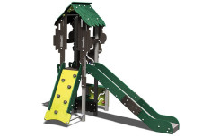 JEUX MULTIPLE EN HDPE ET INOX MOWGLI 1 TOUR AVEC PANNEAUX DE MANIPULATION POUR AIRE DE JEUX EXTÉRIEUR