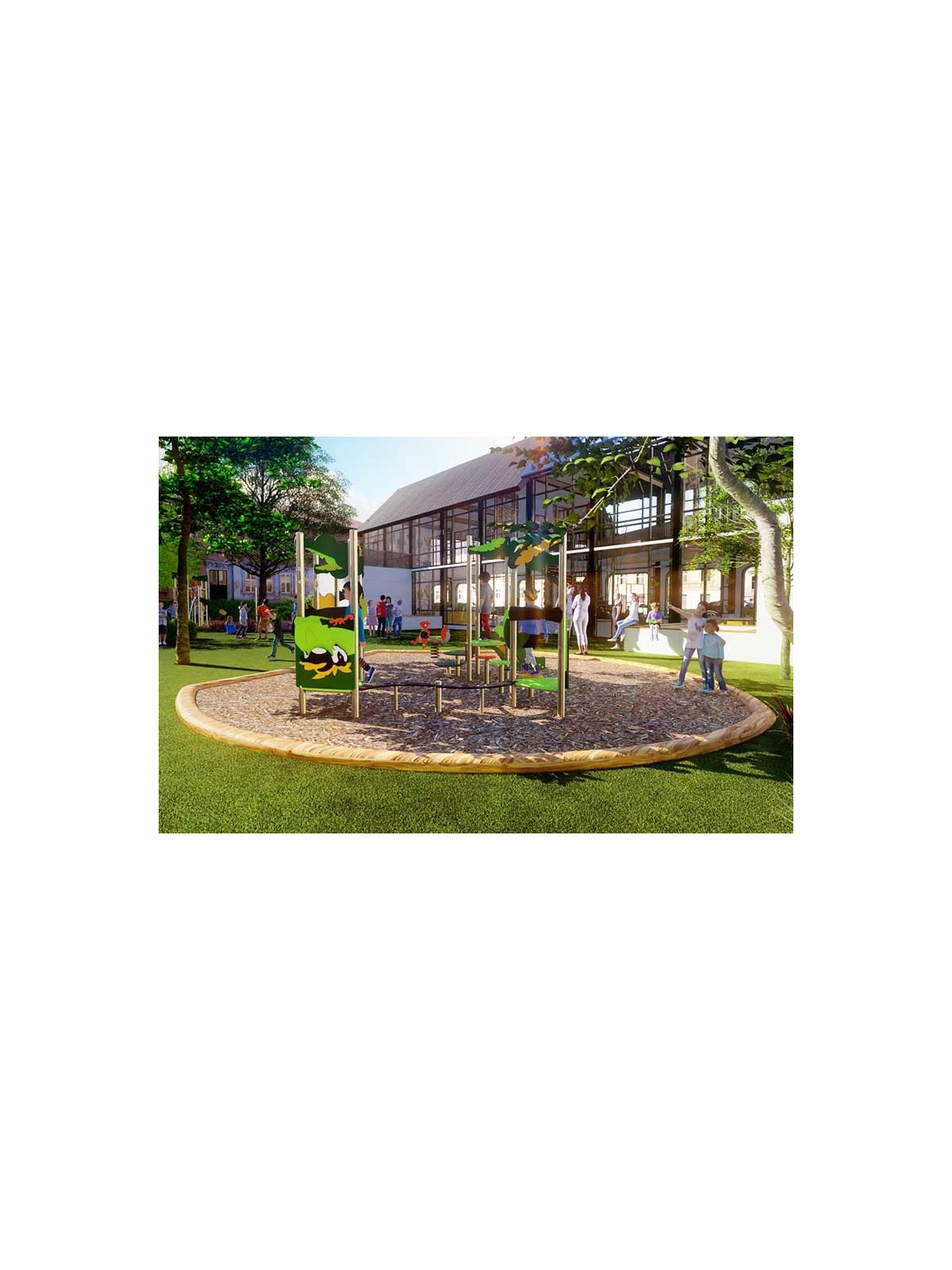 GRANDE STRUCTURE DE JEUX extérieure SHERWOOD 4 TOURS
JEUX POUR COURS D’ÉCOLE ET PARC PUBLIC