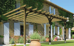PERGOLA BOIS CONTRE FACADE
AMENAGEMENT EN BOIS DE JARDIN POUR ESPACE EXTERIEUR