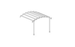 PERGOLA CINTRÉE EN BOIS CONTRE FACADE POUR JARDIN ET PARC EXTÉRIEUR