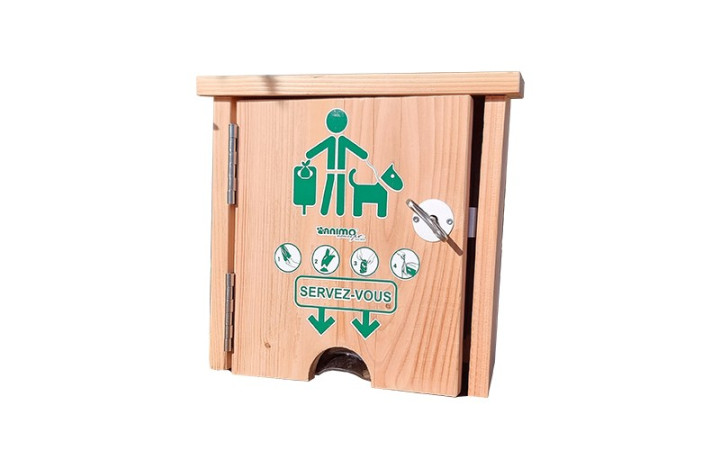 BORNE AVEC DISTRIBUTEUR PROPRETÉ CANINE CANIBOIS SAC EN PAPIER
ÉQUIPEMENT EXTÉRIEUR HYGIÈNE CONTRE DÉJECTION CANINE