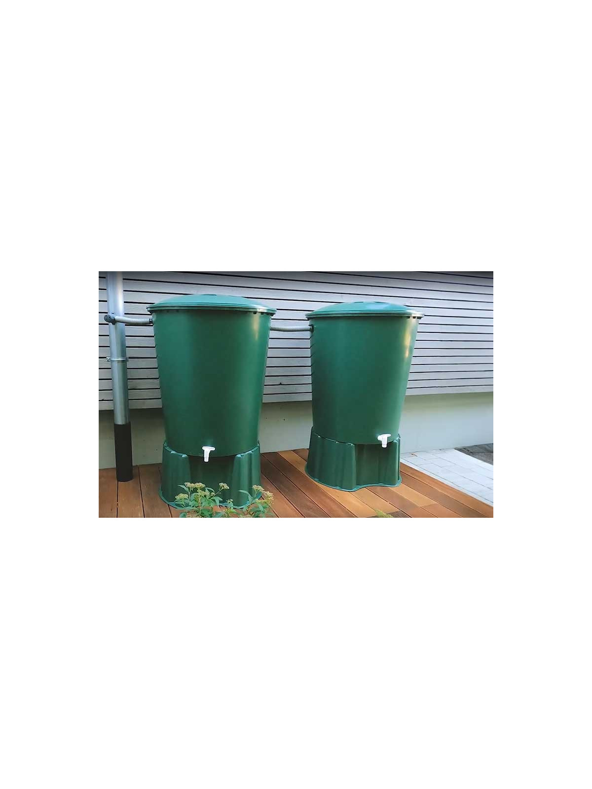 SET DE JUMELAGE CUVE CYLINDRIQUE
RÉSERVOIR EAU DE PLUIE POUR JARDIN