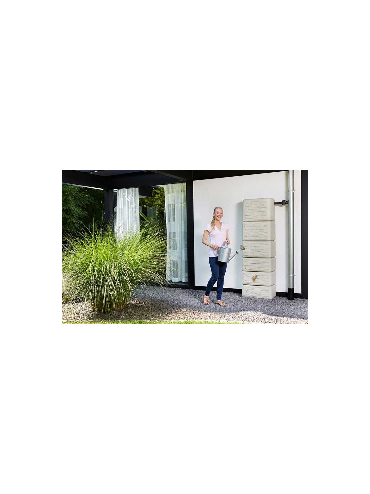 CUVE A EAU MURAL 500 L
RÉSERVOIR DESIGN EN PLASTIQUE RECYCLÉ ET RECYCLABLE